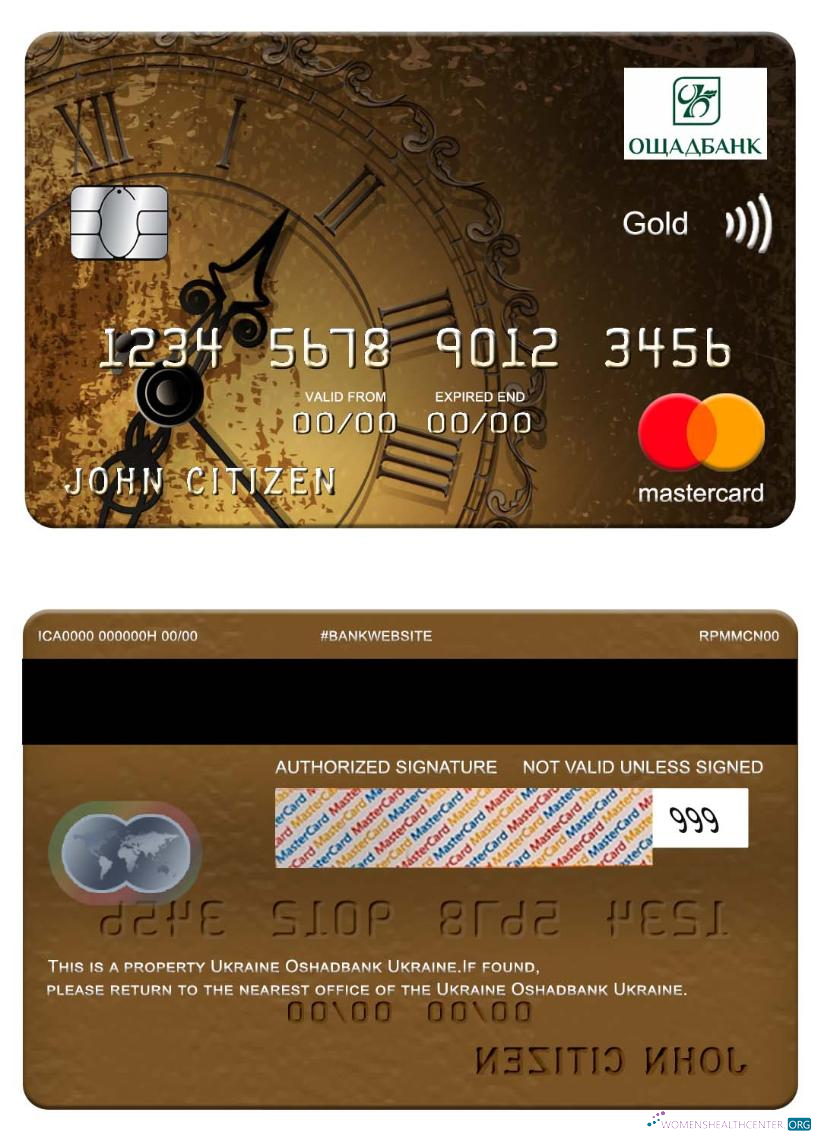 Download Ukraine Oshadbank Ukraine mastercard gold Photoshop template